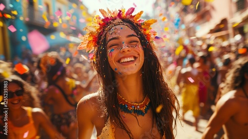 Wallpaper Mural A group of friends in carnival costumes, enjoying the lively atmosphere of the celebration  Torontodigital.ca