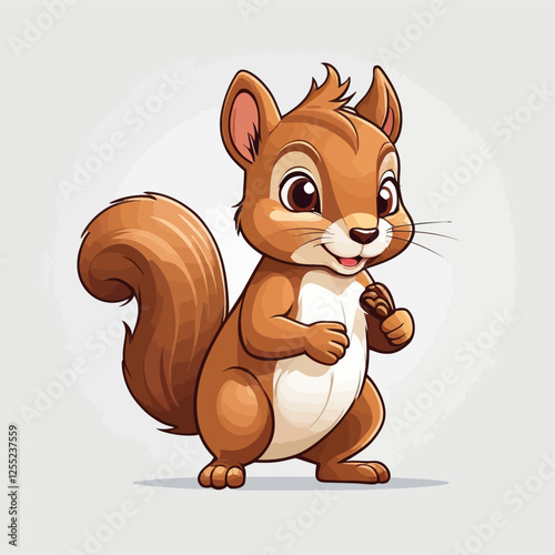 Cute cartoon squirrel, Cute squirrel character. cartoon drawing, sticker, vector illustration.	
