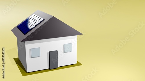 Konstfotografi Modern ecologic smart home with solar panels symbolic picture for environment fr