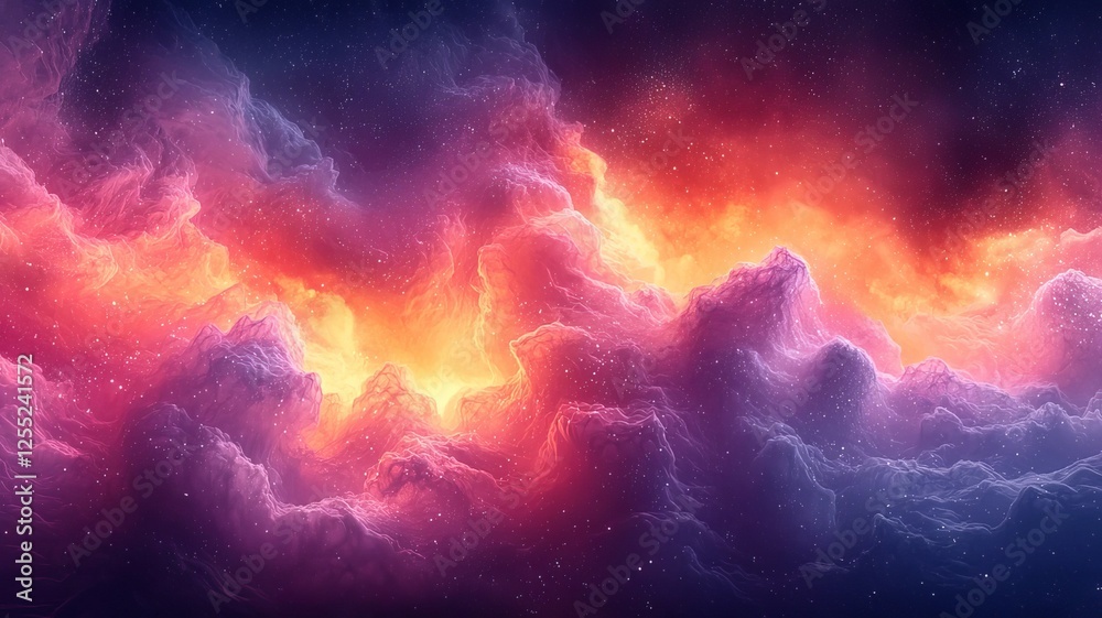 Vibrant cosmic clouds illuminated by fiery hues, creating a stunning celestial backdrop perfect for imaginative and inspirational projects. Vibrant cosmic clouds illuminated by fiery hues, creating a stunning celestial backdrop perfect for imaginative and inspirational projects.