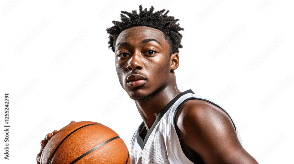 Dynamic Action Portrait of a Young Basketball Player in Motion Dynamic Action Portrait of a Young Basketball Player in Motion