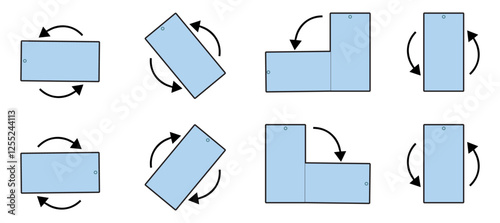 Screen Rotation Icons, Mobile Device Orientation, Vector Illustration