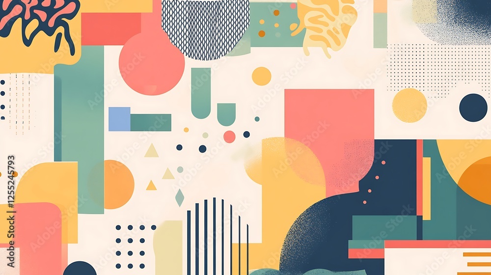 Obraz premium Abstract geometric shapes, vibrant color composition, modern design, background, graphic design