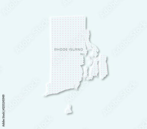 Sleek Rhode Island state map with a modern design, perfect for travel, digital media, and branding.