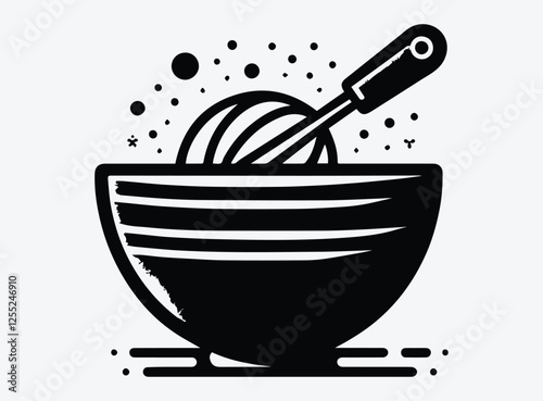 Mixing Bowl Silhouette Vector Unique Designs