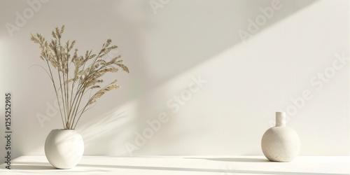 A minimalist design with a soft ivory white background, Simple lines and smooth gradients, Modern minimalist style
