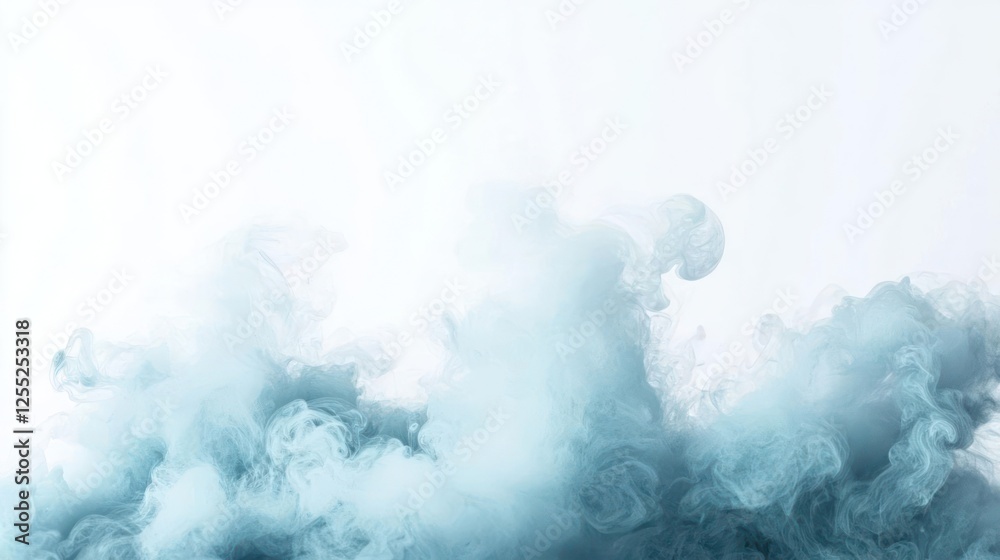 Naklejka premium Abstract Light Blue Ink Swirl Background