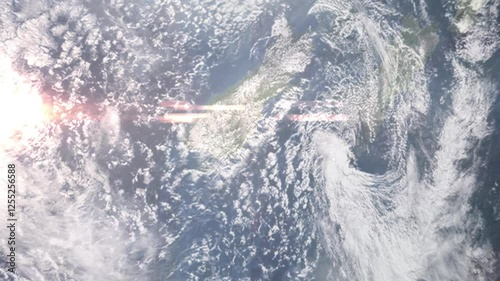 Zooming in on Dunedin, New Zealand frome space - Perfect for Travel Intros and Backgrounds. Realistic 3D Animation.