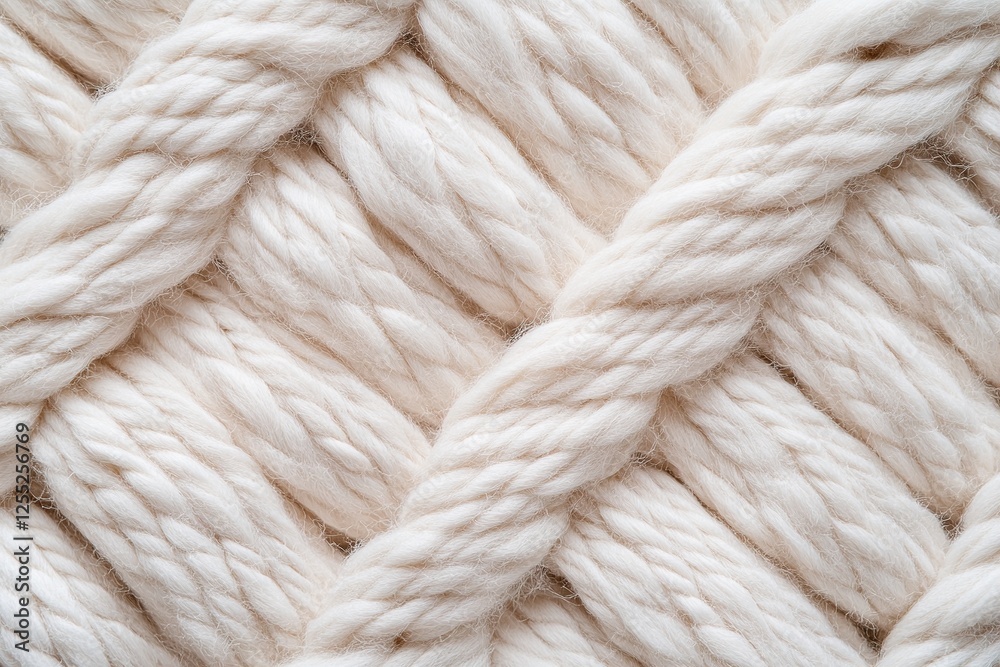 Blending white and beige fibers, this warm woven wool texture forms an abstract backdrop that invites creativity and exploration in textile design. Its inviting tones evoke comfort and warmth