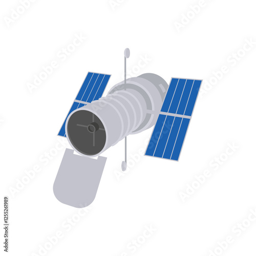 Hubble Telescope, Space Vector Illustration, Isolated