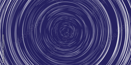 White concentric lines on blue bg as a manga spin vector illustration. Comic teleport or whirlpool epicenter. Optical dizzling swirl illusion