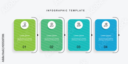 Four banner infographic template suitable for business information and web presentation 
