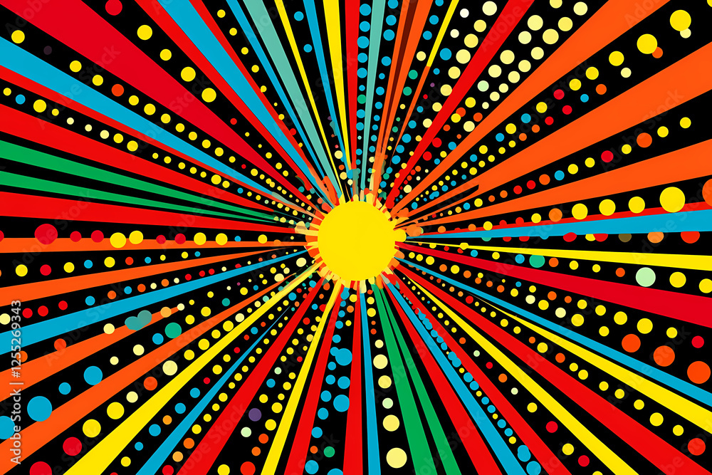 Vector background with grunge, neon comic book lines, dots, and paint splashes. Bright pink, blue, yellow, and black color palette Vector background with grunge, neon comic book lines, dots, and paint splashes. Bright pink, blue, yellow, and black color palette