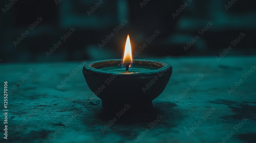 A single candle flame burning brightly in the darkness, symbolizing hope, solitude, warmth, and serenity. A single candle flame burning brightly in the darkness, symbolizing hope, solitude, warmth, and serenity.