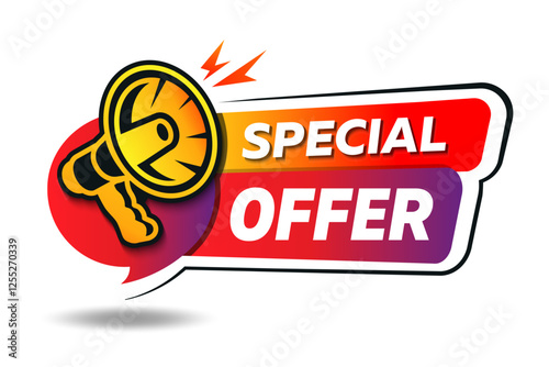 Big sale special offer. Discount label. Modern conceptual design. Special offer icon with megaphone. Best choice, order now, special offer, new big sale banners. Vector illustration.