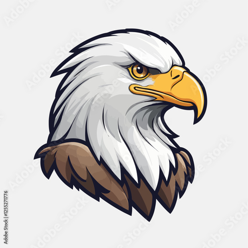 eagle, Cute eagle character.cartoon, sticker, vector illustration.	
