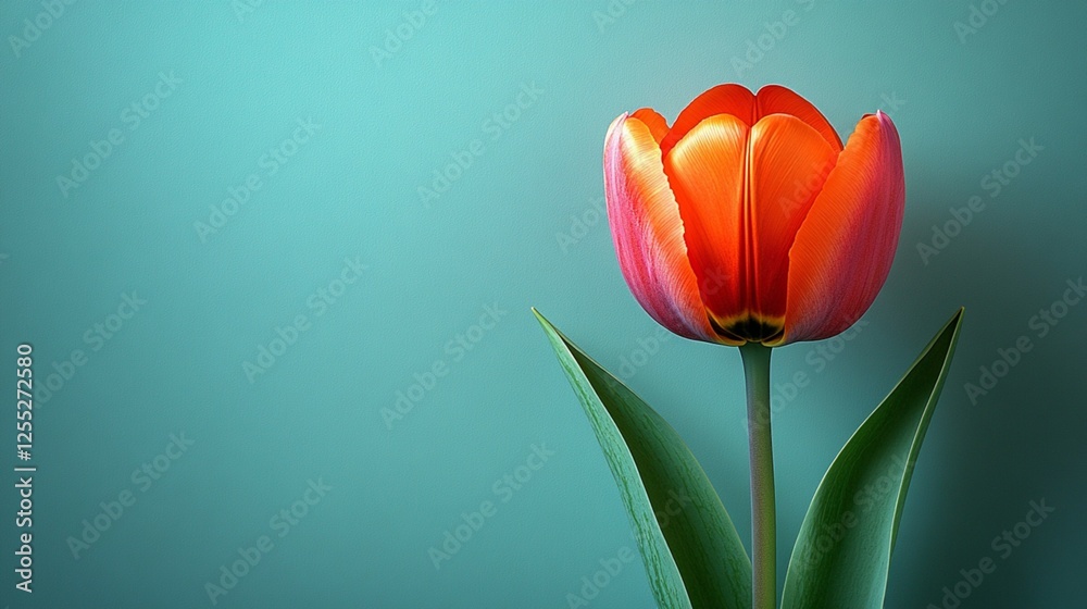 Naklejka premium Tulips on Solid Background