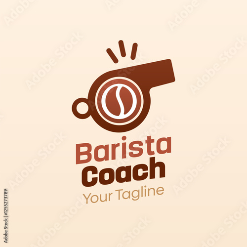 Barista Coach Logo Design Template. Good for Business, Agency, Community and Organization