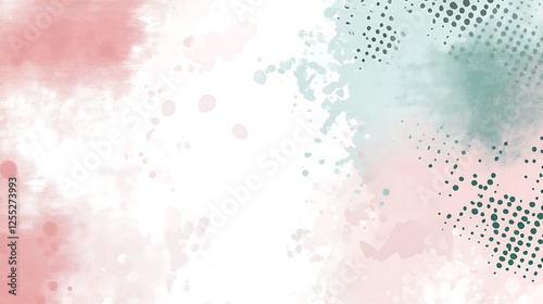 Abstract watercolor splatters, soft colors, textured background, design element photo