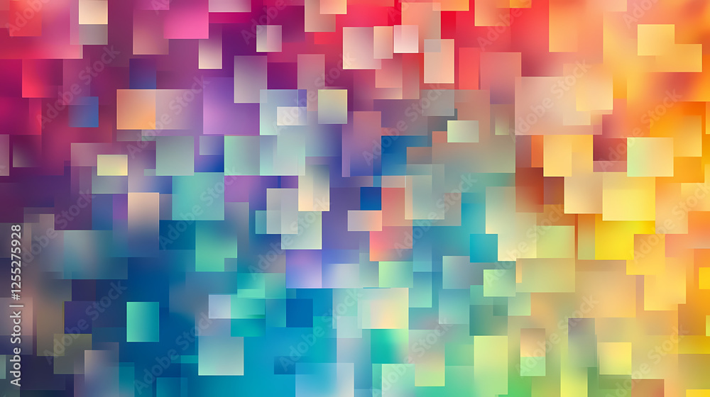 Colorful digital background with pixelated squares in vibrant rainbow colors, perfect for graphic design and web development projects Colorful digital background with pixelated squares in vibrant rainbow colors, perfect for graphic design and web development projects