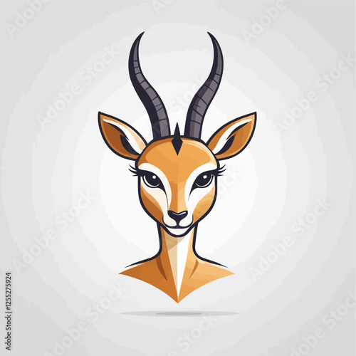gazelle set, Cute gazelle character.cartoon, sticker, vector illustration.	