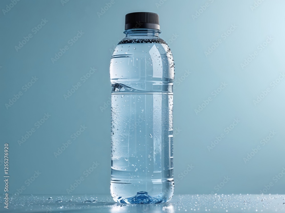Clear Plastic Bottle of Water with Condensation Clear Plastic Bottle of Water with Condensation