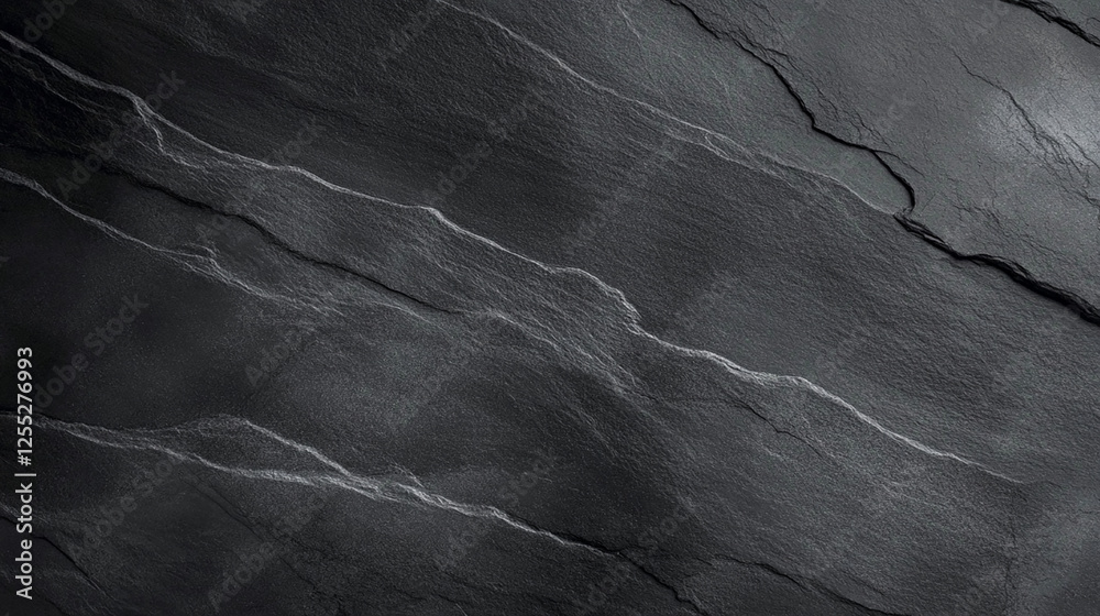 Fototapeta premium Dark Black Slate Stone Texture. Natural Rock Background