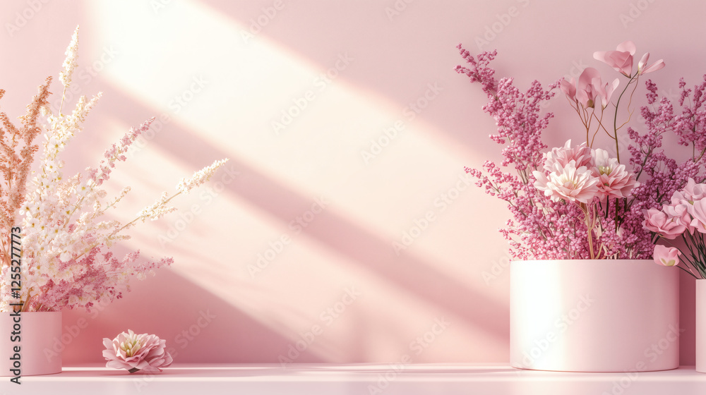 Obraz premium pink flowers in vase