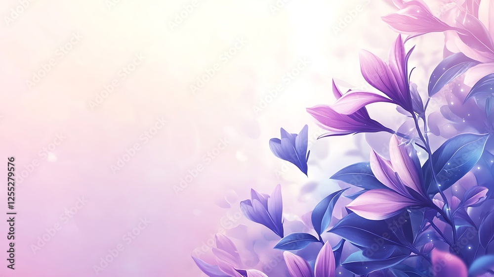 Obraz premium Blooming magnolia flowers, soft light, pastel background, spring nature scene, ideal for greeting cards
