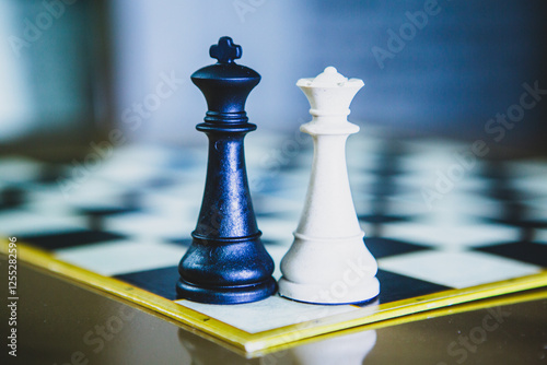 Dramatic Lighting on a Chess Board for Strategy Concept