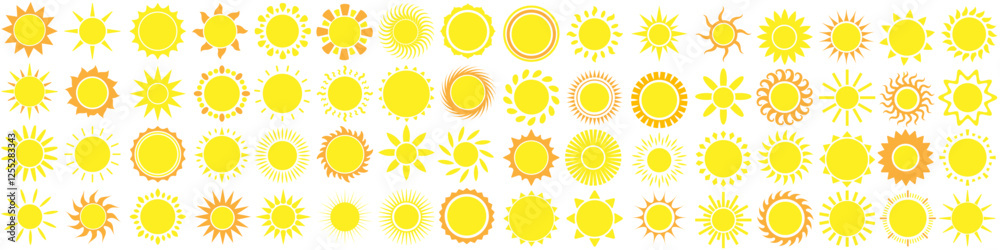 Sun vector icon set. Summer illustration sign collection. hot symbol or logo. Sun vector icon set. Summer illustration sign collection. hot symbol or logo.
