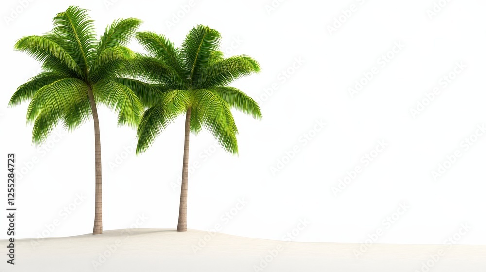 Obraz premium Pixelated Palm Trees on Sandy Beach