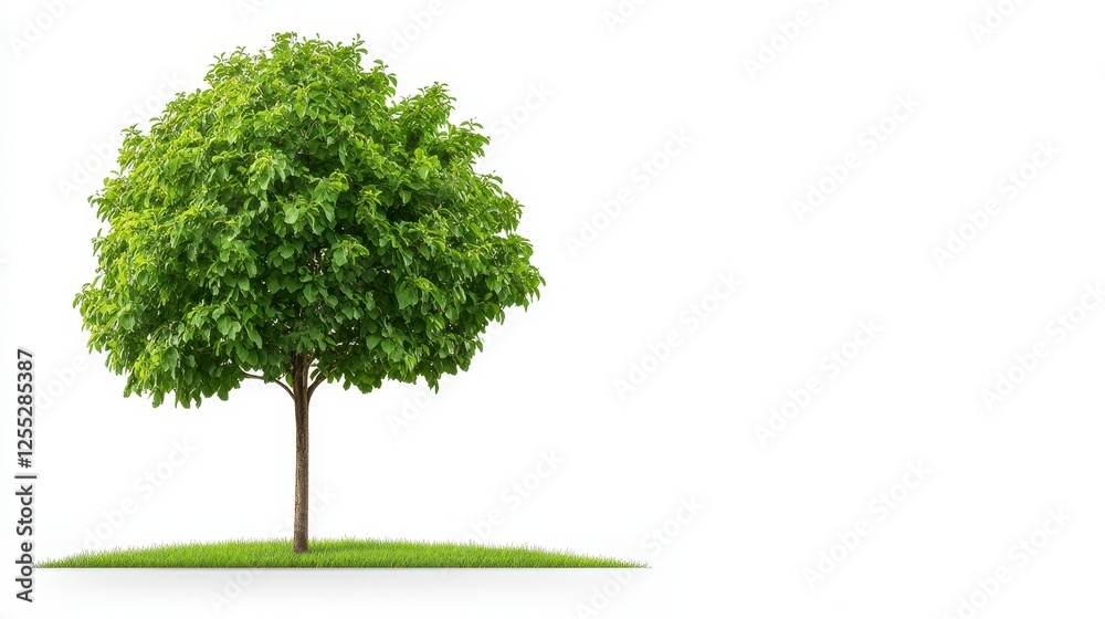 Fototapeta premium Pixilated Green Tree On White Background