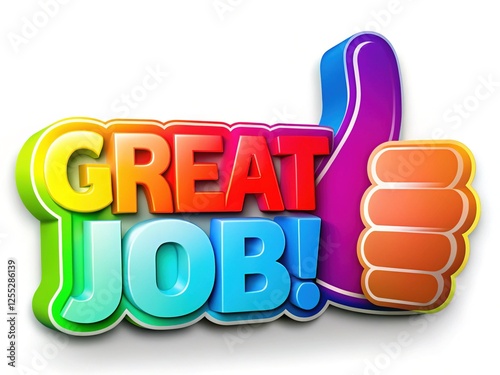 Great Job Thumbs Up Isolated Graphic