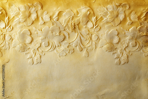 Embossed texture of an old paper page with a yellowed background and a vintage effect photo