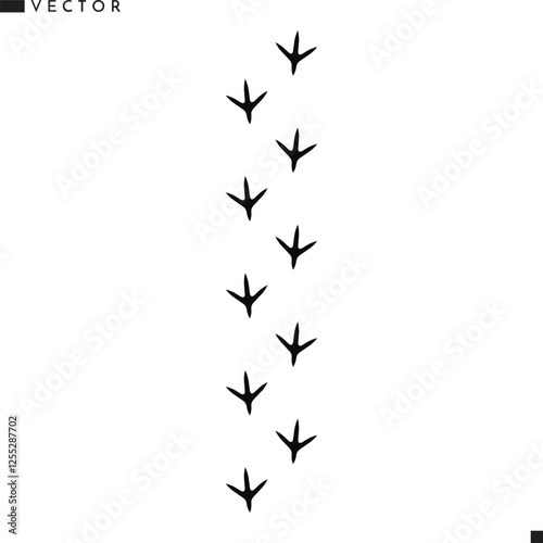 Bird paw prints vector illustration