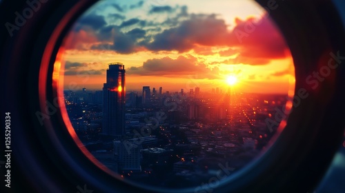 Landscape reflection from camera lens