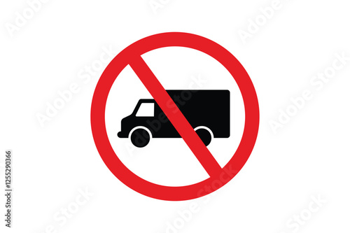 No Truck Parking Allowed Warning Sign, truck parking forbidden, no truck parking, truck restriction sign, no heavy vehicle sign