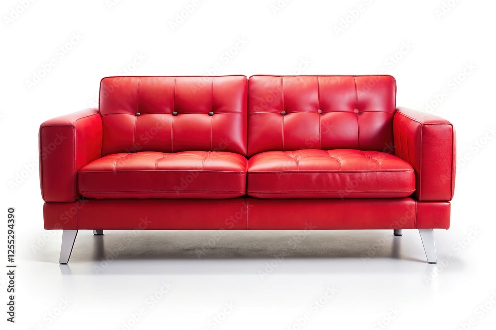 Red Sofa on White Background Red Sofa on White Background