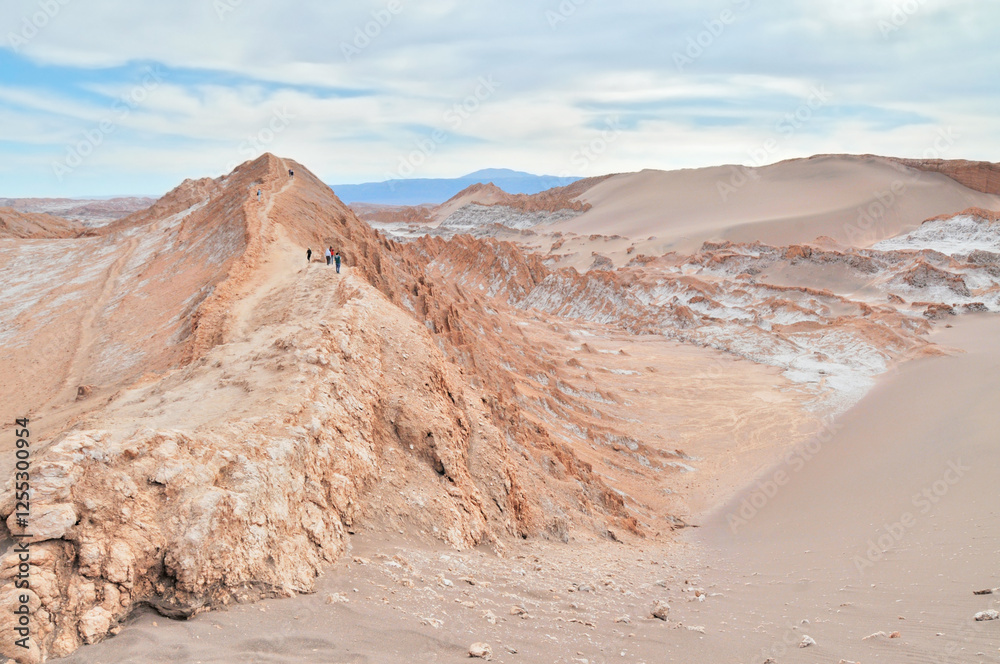 Naklejka premium The so-called Valley of the Moon in the Chilean Atacama Desert west of San Pedro de Atacama