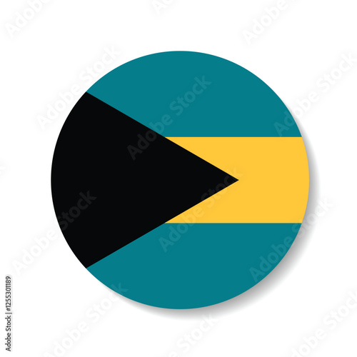 Free Download Bahamas flag. Bahamas circle flag logo icon digital vector illustration - GFXLoad