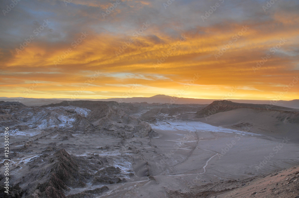 Fototapeta premium The so-called Valley of the Moon in the Chilean Atacama Desert west of San Pedro de Atacama