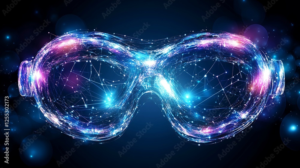 custom made wallpaper toronto digitalAugmented Reality Glasses Conceptual Visualization with Glowing Network of Connections in Cyber World