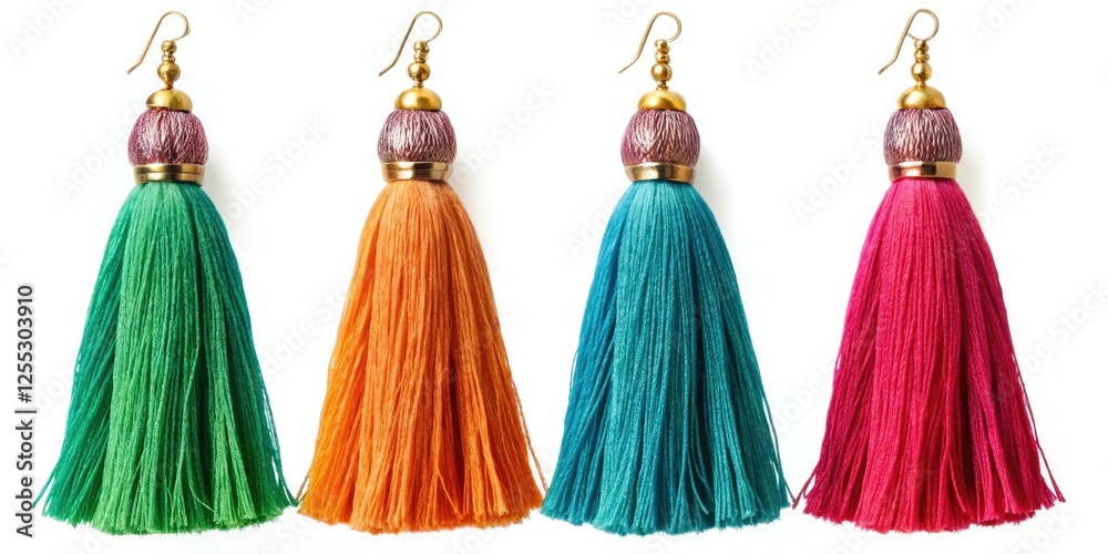 Handmade bohemian tassel earrings: long, colorful, and perfect for festivals, parties, or everyday boho chic style. Handmade bohemian tassel earrings: long, colorful, and perfect for festivals, parties, or everyday boho chic style.