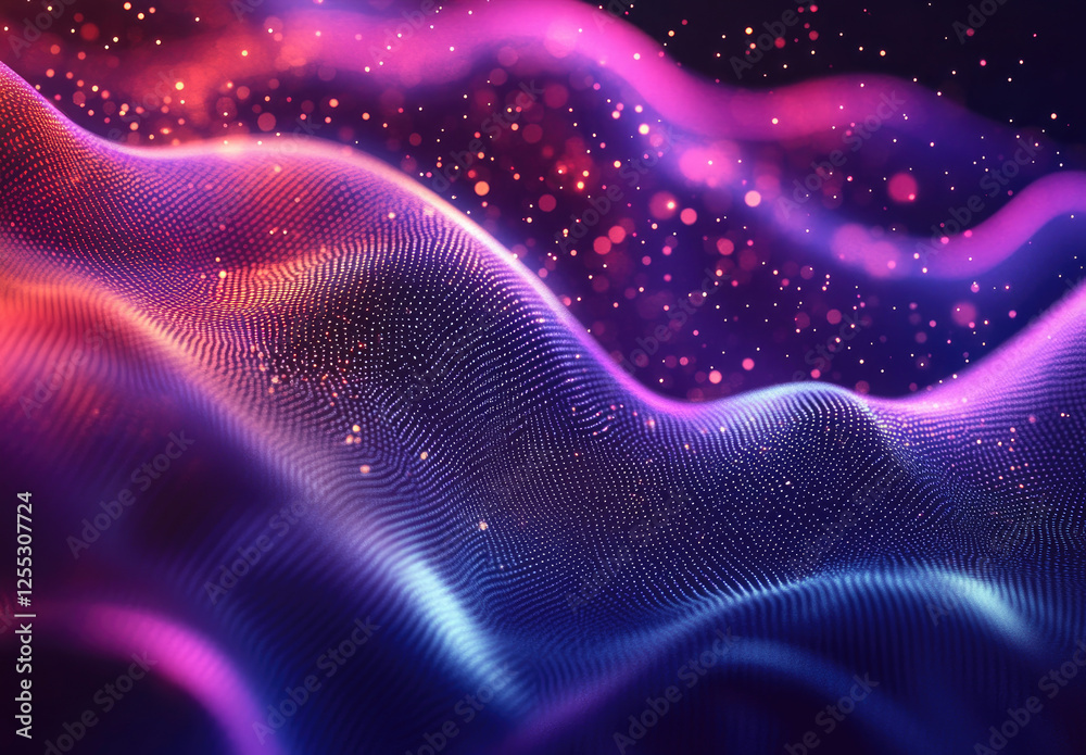Abstract glowing waves, particle background, digital art, website header Abstract glowing waves, particle background, digital art, website header