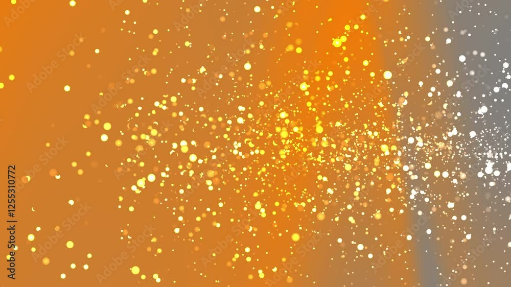 Grey orange gradient golden and silver bokeh  with circular lights background