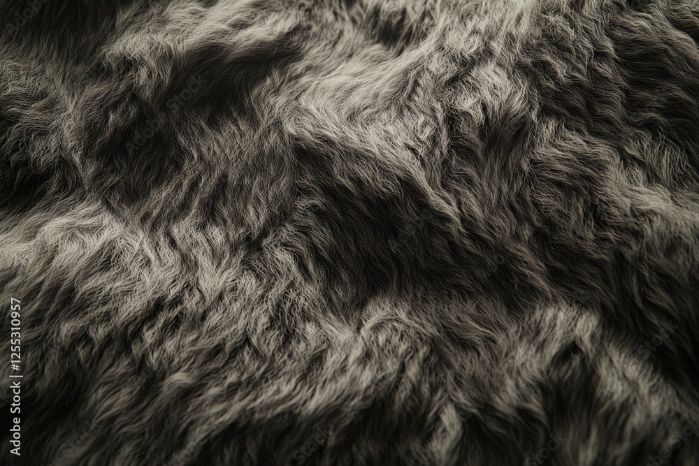 Fluffy fur texture with volumetric details and soft light transitions Fluffy fur texture with volumetric details and soft light transitions