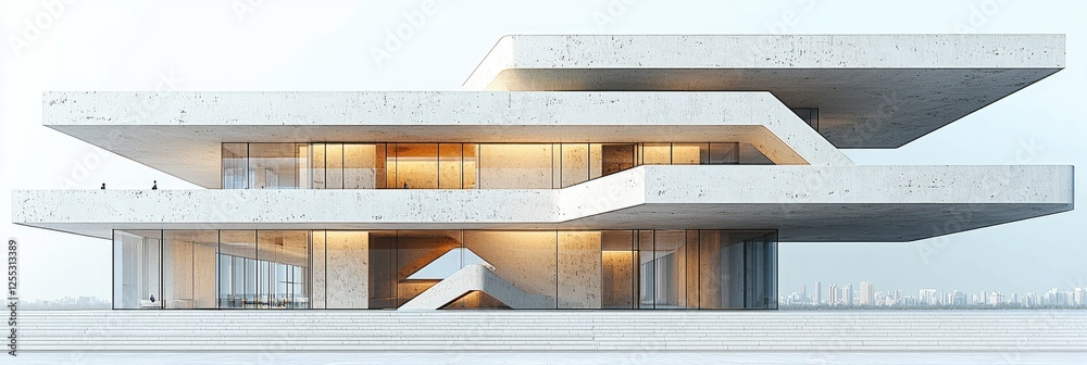 Fototapeta premium Modern Concrete Architecture City Skyline View