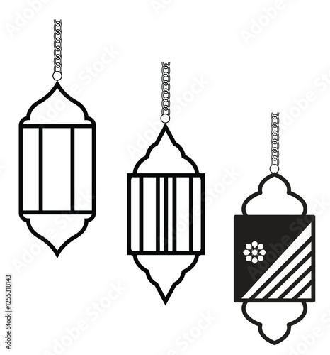 Collection of Islamic Architectural Window Designs silhouette 
