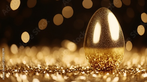 Wallpaper Mural Gleaming Golden Egg Amidst Glittering Gold Confetti Celebration Sparkling Occasion Glamorous Display Torontodigital.ca